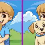 IQ test: pronađite 3 razlike na slici dječaka i psa