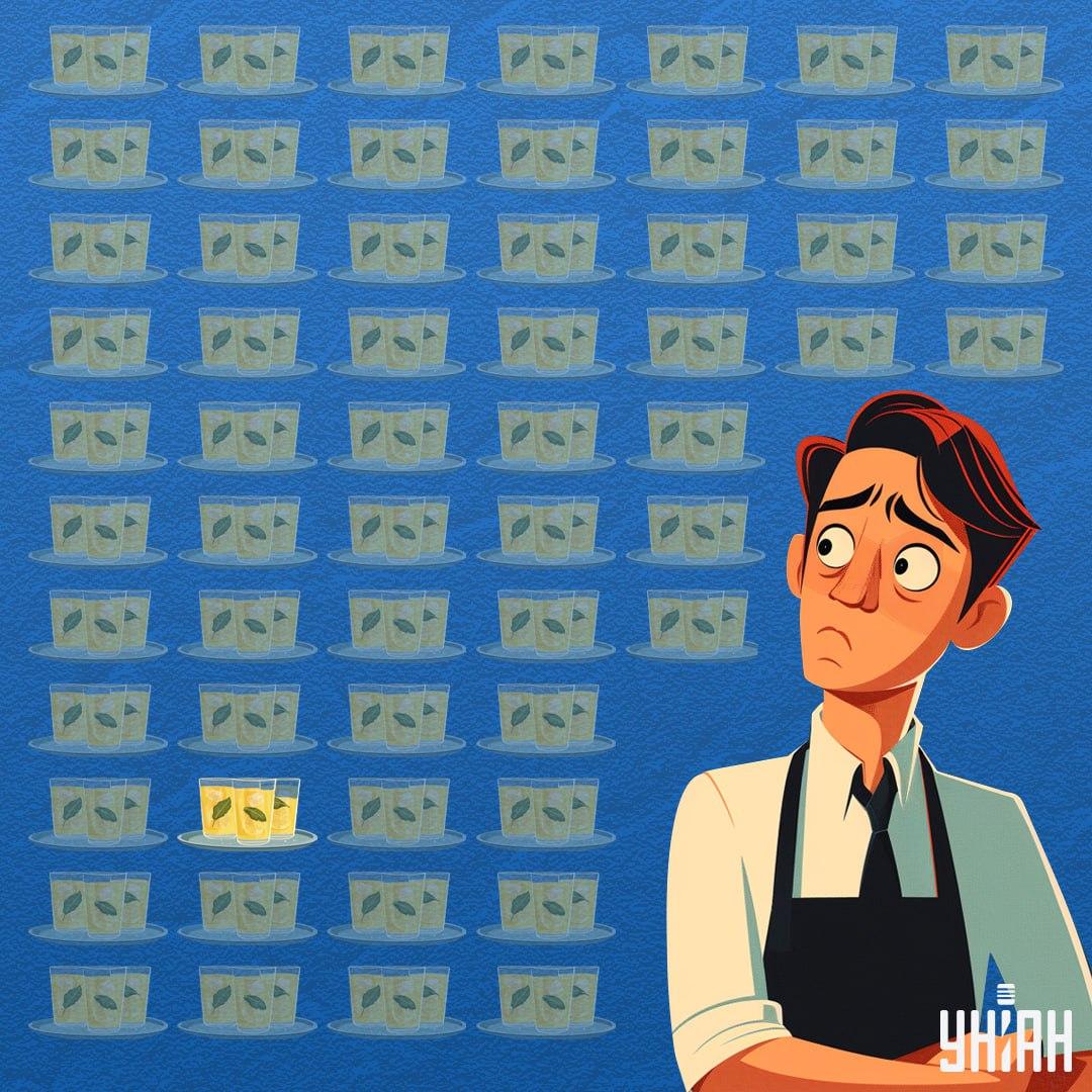 Čaša s manje limunade bila je na dnu slike / Moje kolaž